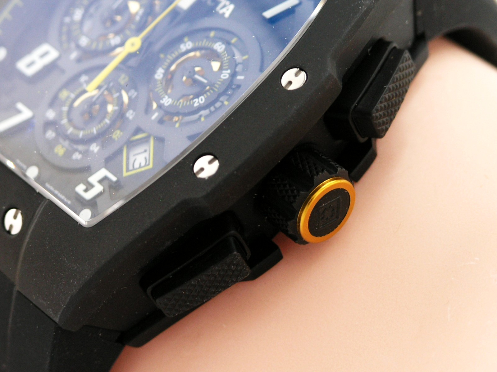 NEW INVICTA RACING 46643 SWISS RONDA BLACK CHRONOGRAPH TITANIUM SAPPHIRE LE 47MM