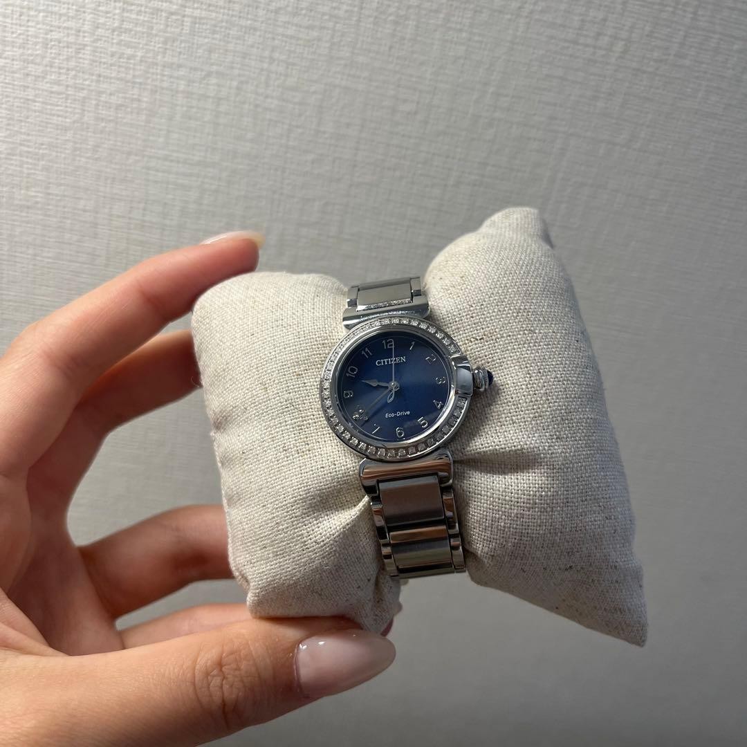 CITIZEN Collection EM1120-87L Women Solar Used Watch Stainless Steel Blue