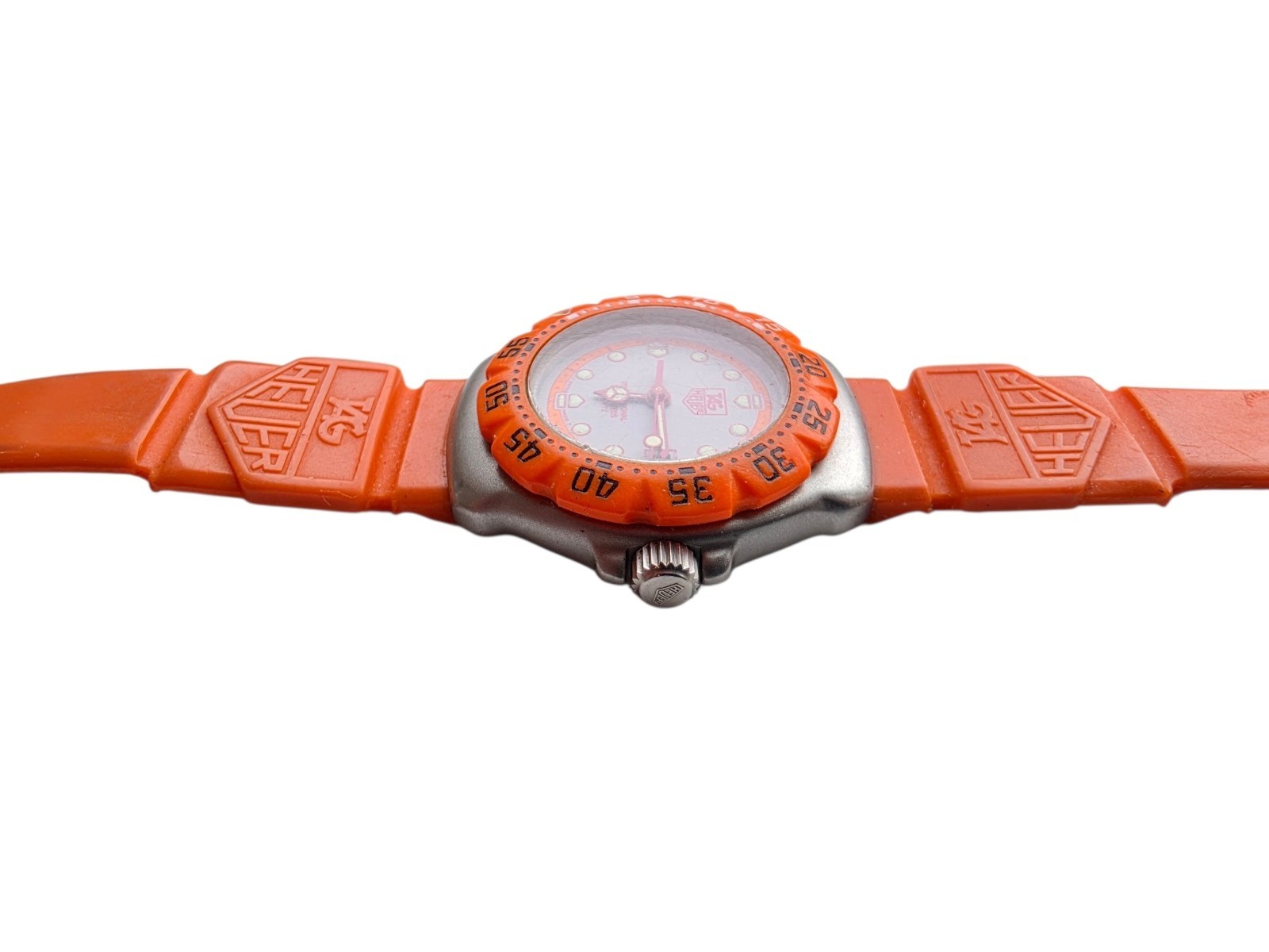 Vintage TAG HEUER Formula 1 Orange 373.508 Quartz Women’s Watch 1980s JAPAN Read