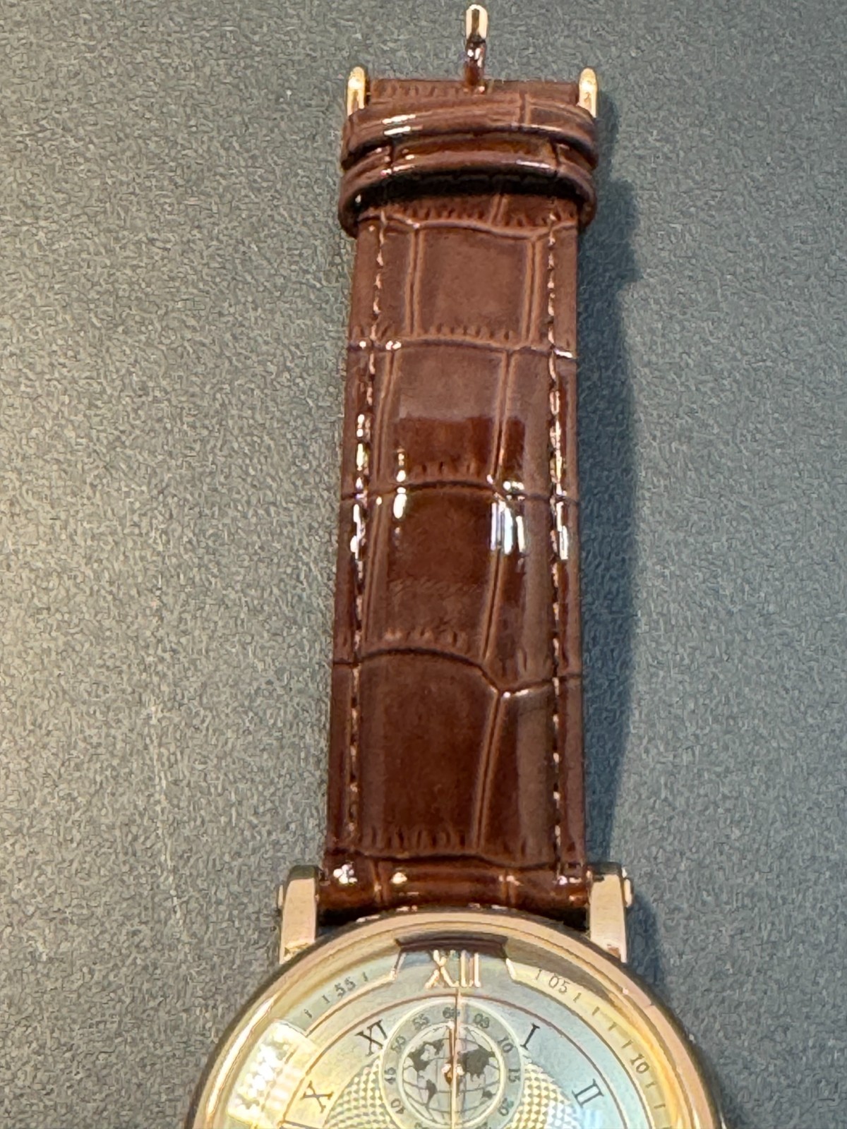 Stauer Guilloche Precision Quartz Chronograph Rose Gold Plated Men’s Watch 61228