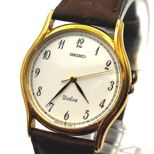 SEIKO DOLCE 7741-6030 Quartz Round Watch From Japan