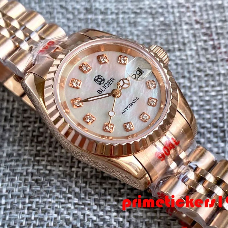 BLIGER 26mm Lady’s Wristwatch Shell Dial NH05 Automatic Watch for Women Sapphire