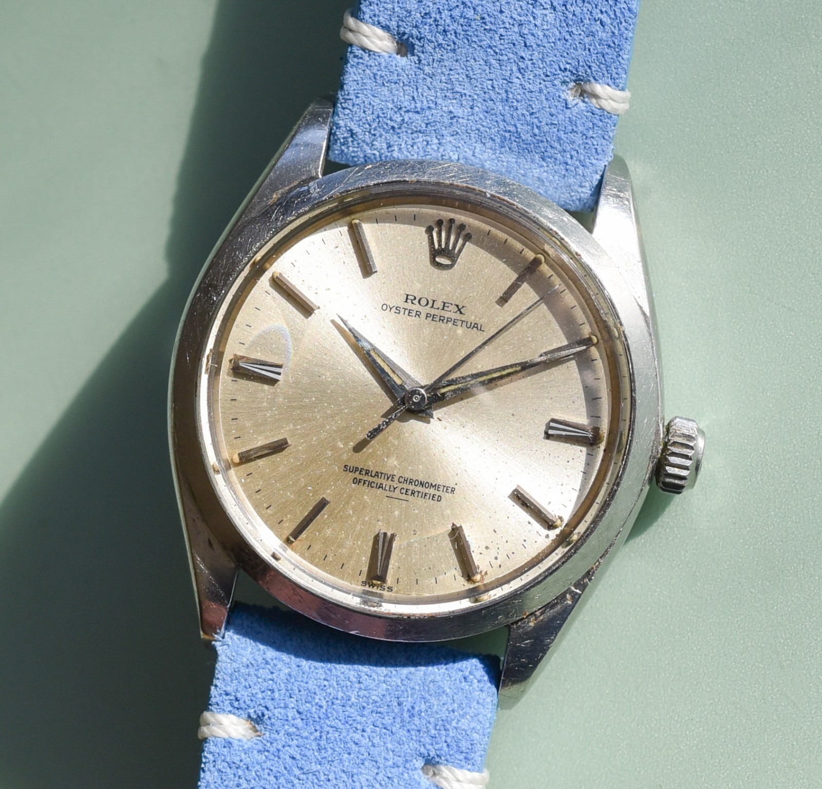 Vintage ROLEX 1002 Oyster Perpetual Automatic Watch UNDERLINE Dial 1963