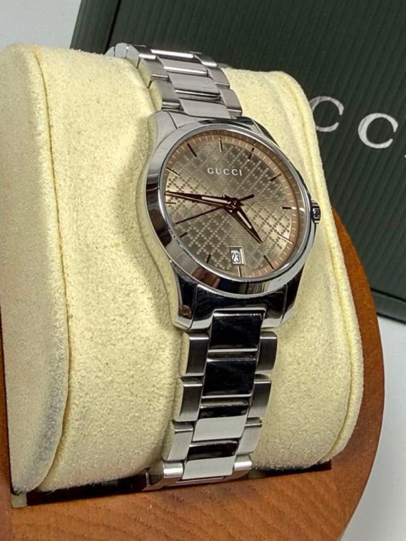 Gucci G-Timeless 126.5 Pink Gold Dial Ladies Watch Japan 07911