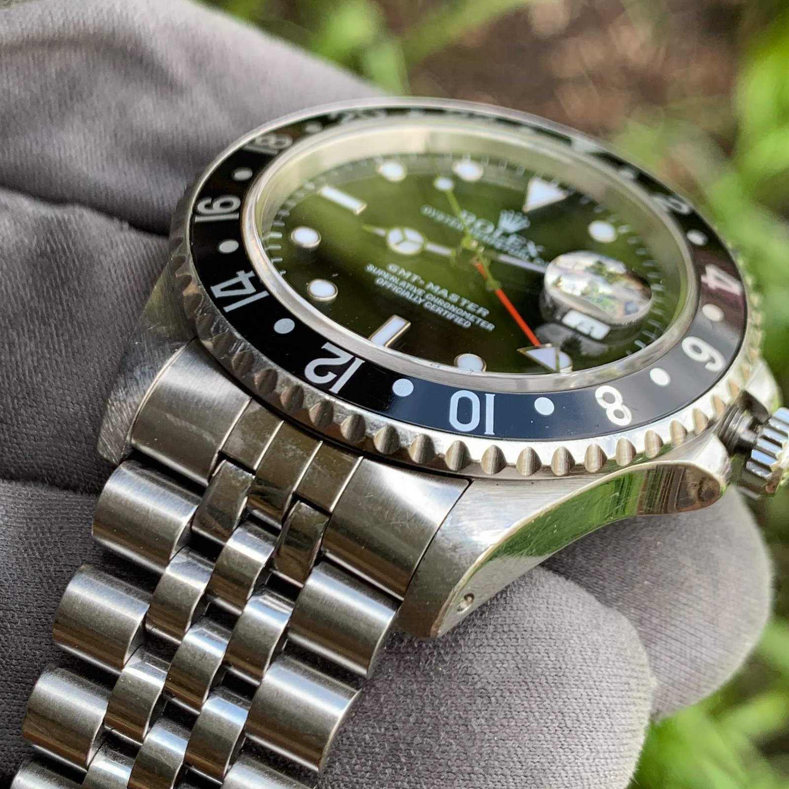 1998 Rolex GMT-Master Ref. 16700 on Jubilee Watch – Unpolished w/ Box & Papers