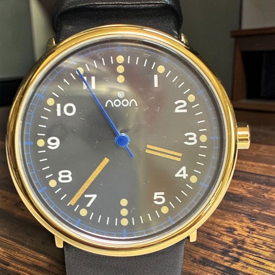 Noon Copenhagen Flying Log Quartz Watch 37mm Leather Band Good Condition