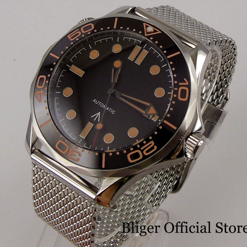 BLIGER Mechanical Men Watch Sapphire Glass Date NH35 PT5000 Miyota 41mm watches