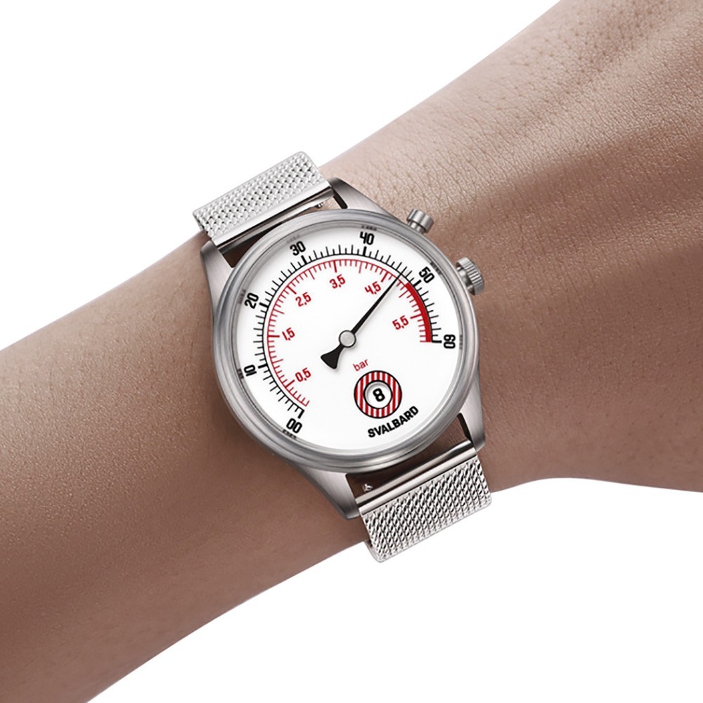 Svalbard TIME TRAVEL HX16 Quartz Steel Leather White Black Sapphire Men’s Watch