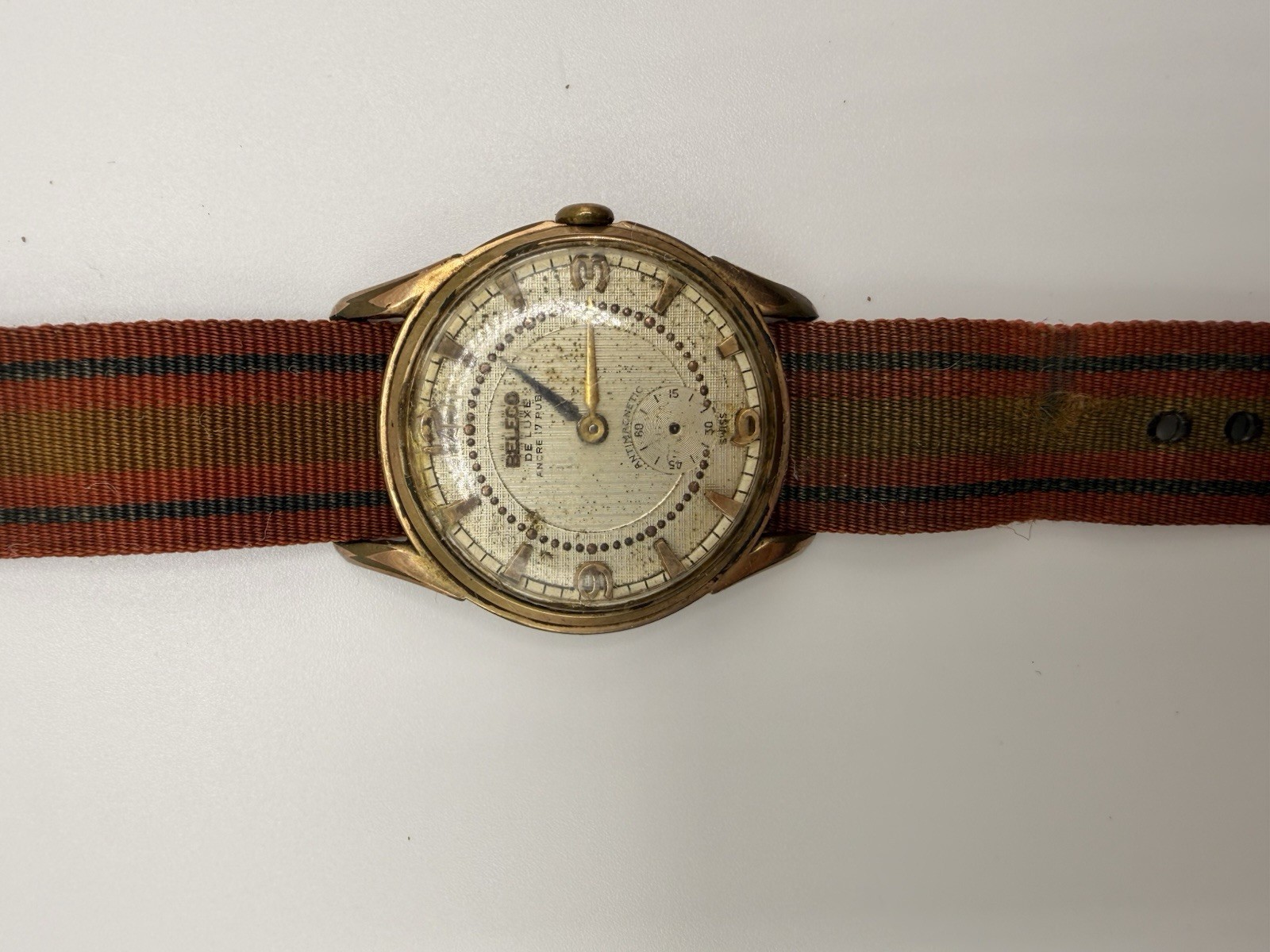 Vintage BELCO 17 Jewels Mechanical Watch Gold Plated 10 Microns Swiss Untested