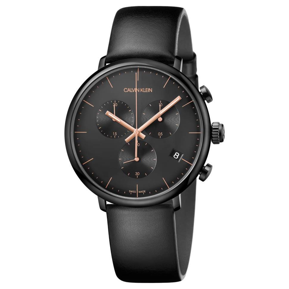CALVIN KLEIN HIGH NOON LEATHER LADIES WATCHES – BLACK K8M274CB
