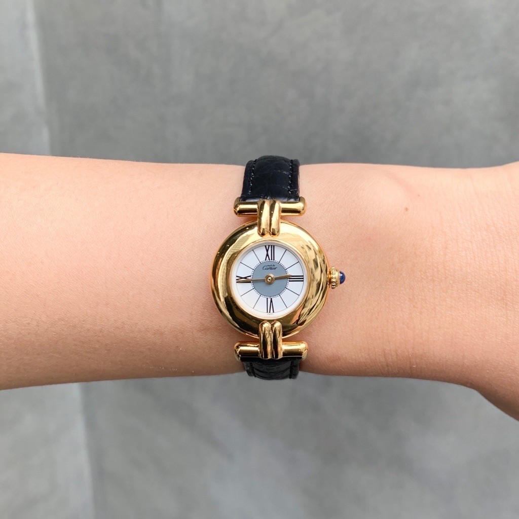 CARTIER Must Colisée, Center Grey Roman Dial, Gold Women Watches Watch