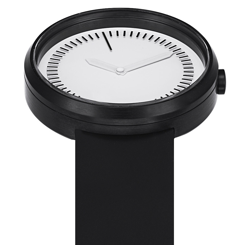 Projects Watches “Meantime” Quartz Steel Black White Silicone Men’s Watch