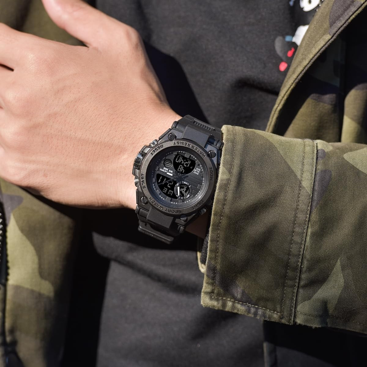 Mens Watches Sports Outdoor Waterproof Military Watch for Men Tactical Watch Ana