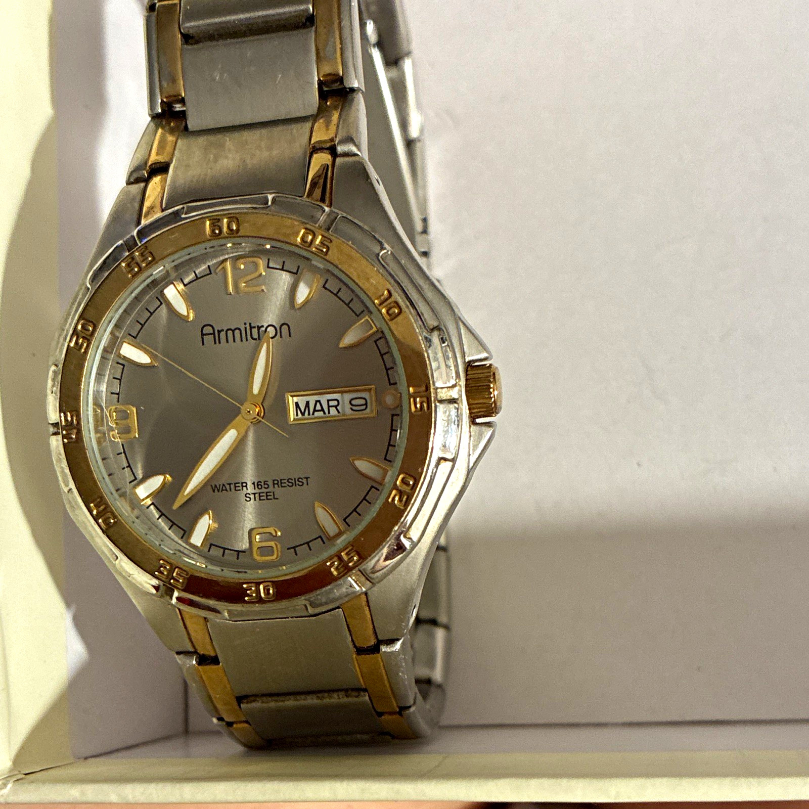 Armitron Two-Tone Stainless Steel Quartz Day/Date 165m Water Resistant Watch