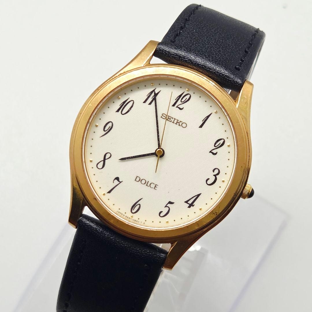 SEIKO DOLCE 5E61-0A90 Slim Working External Leather Belt
