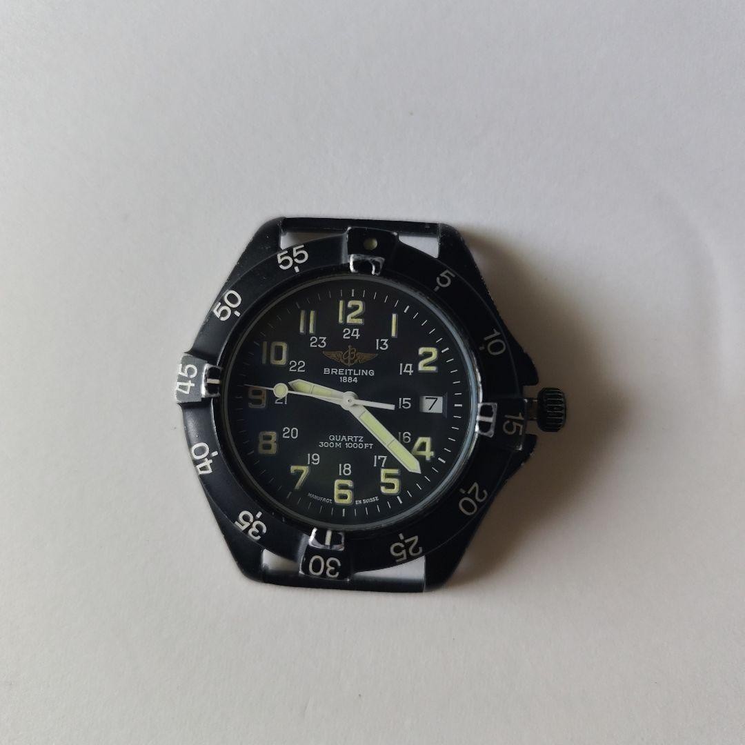 BREITLING Army Colt Quartz Watch Black Dial Running Vintage Japan