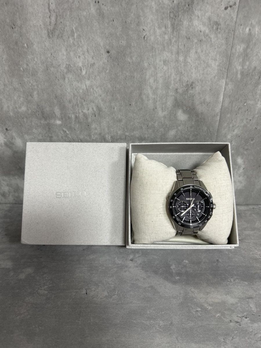 SEIKO 10 ATM Water Resistant Brightz Chronograph Solar Radio Wristwatch size F S