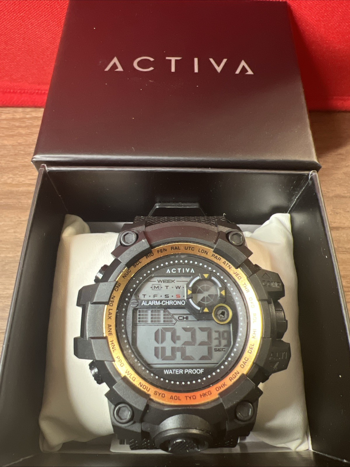 W Activa X Invicta Men’s DigitalWatch – 52mm, Black/Gold (ACW430-006)