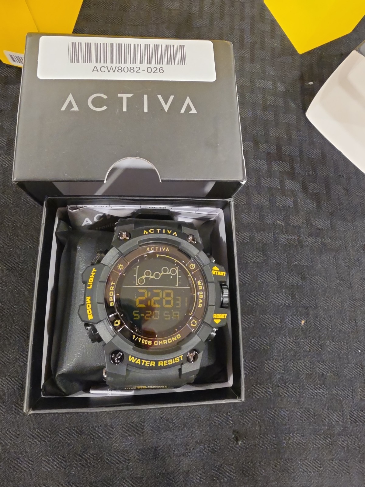 Activa X Invicta Digital Unisex Watch – 50mm, Black ACW8082-026 New
