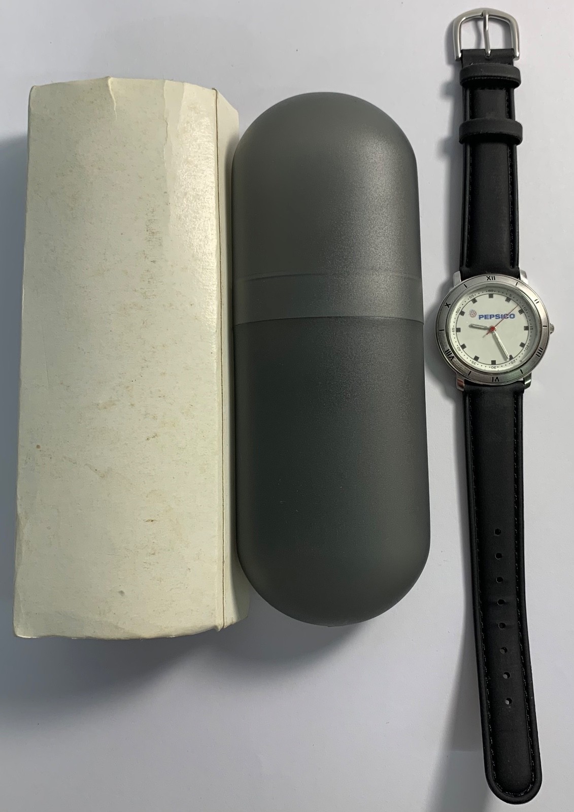 RARE Europa PEPSI PEPSICO Wrist Watch Silver Tone Black Band (New Battery Works)