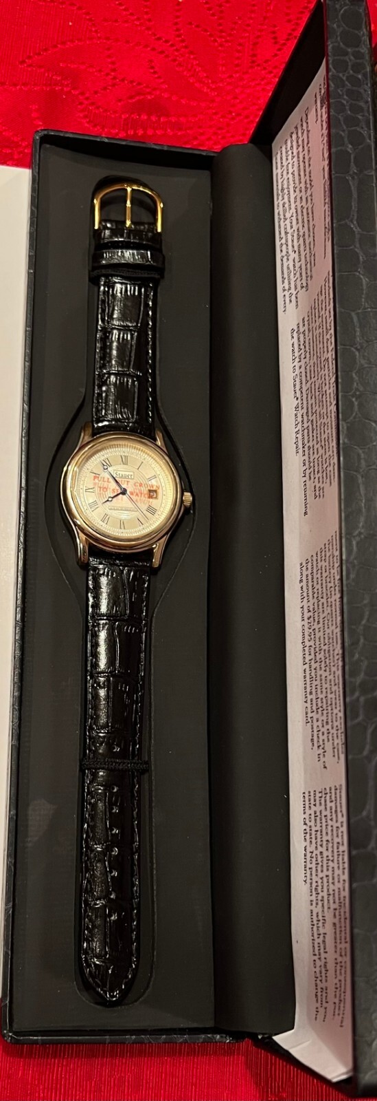 NEW Stauer Metropolitan Roman Numeral 17086 Quartz Men’s Date Watch New Battery