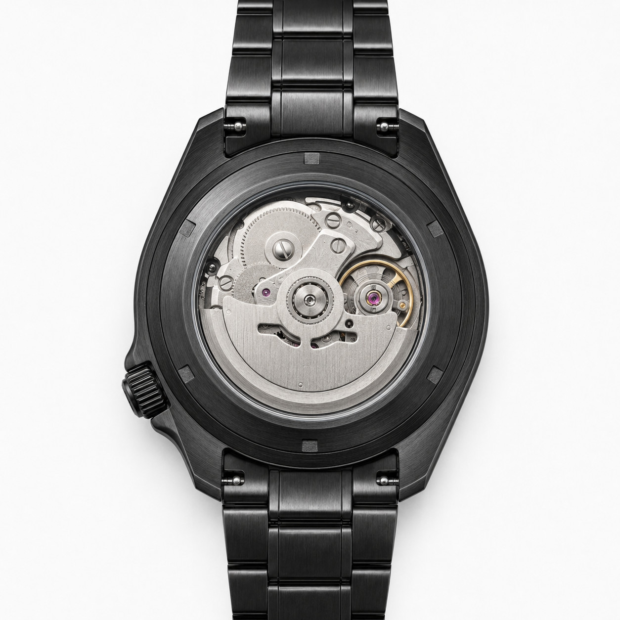 Élan Noir Automatic Day Date GMT Watch 41mm Black-Out NH35 Stainless Steel Blue