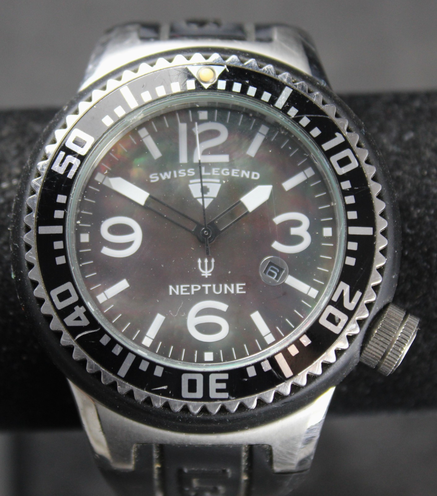 Swiss Legend Neptune 52mm 330 ft Diver Quartz Watch w/ MOP Dial – Needs Battery