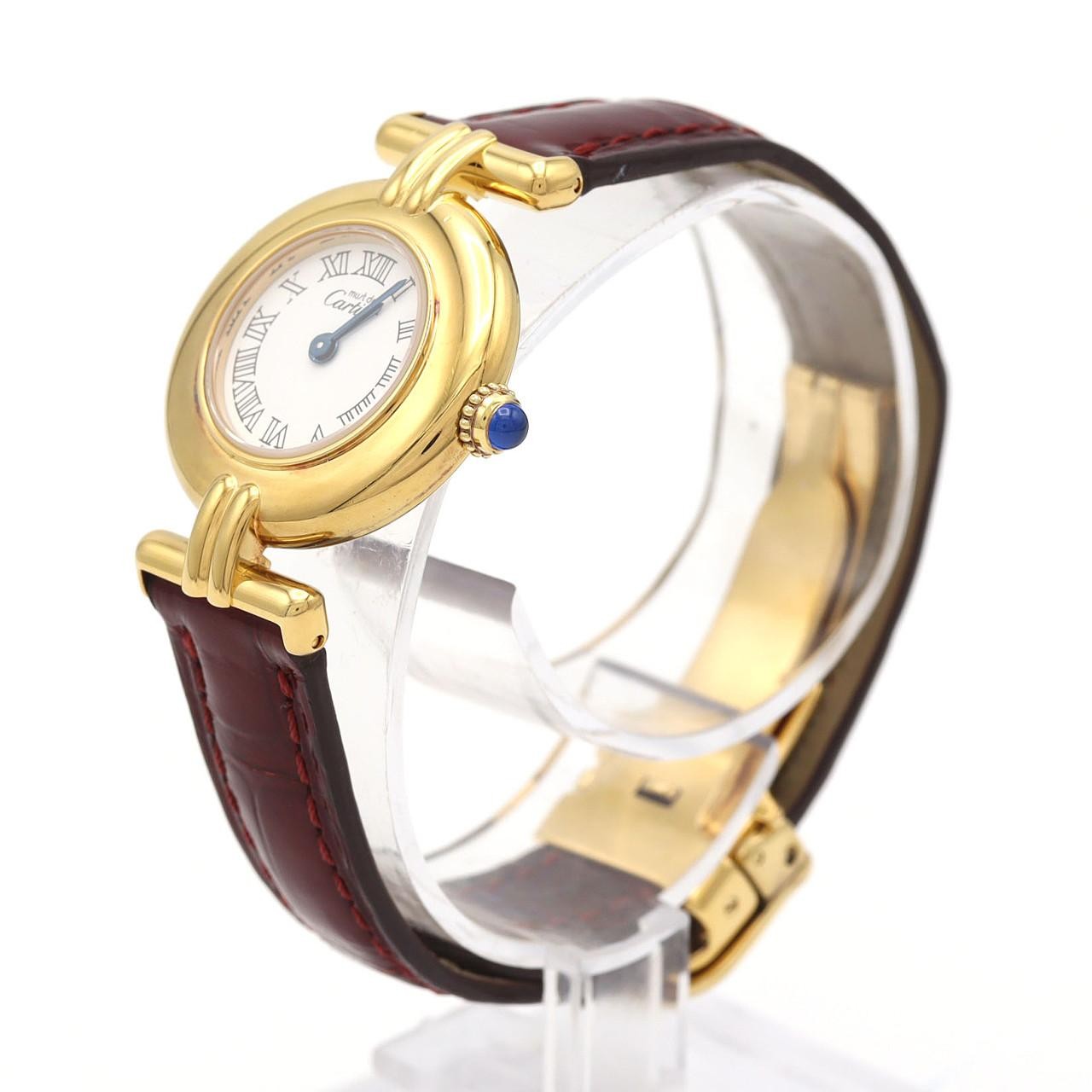 Authentic Cartier Must Colisée SM Gold Plated W1011554 Gold Plated Quartz #…