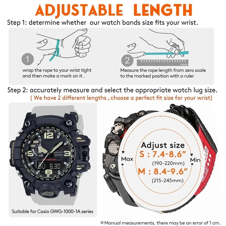 Casio G-Shock GWG-1000 Watch Band Nylon Strap Rugged Sport Replacement