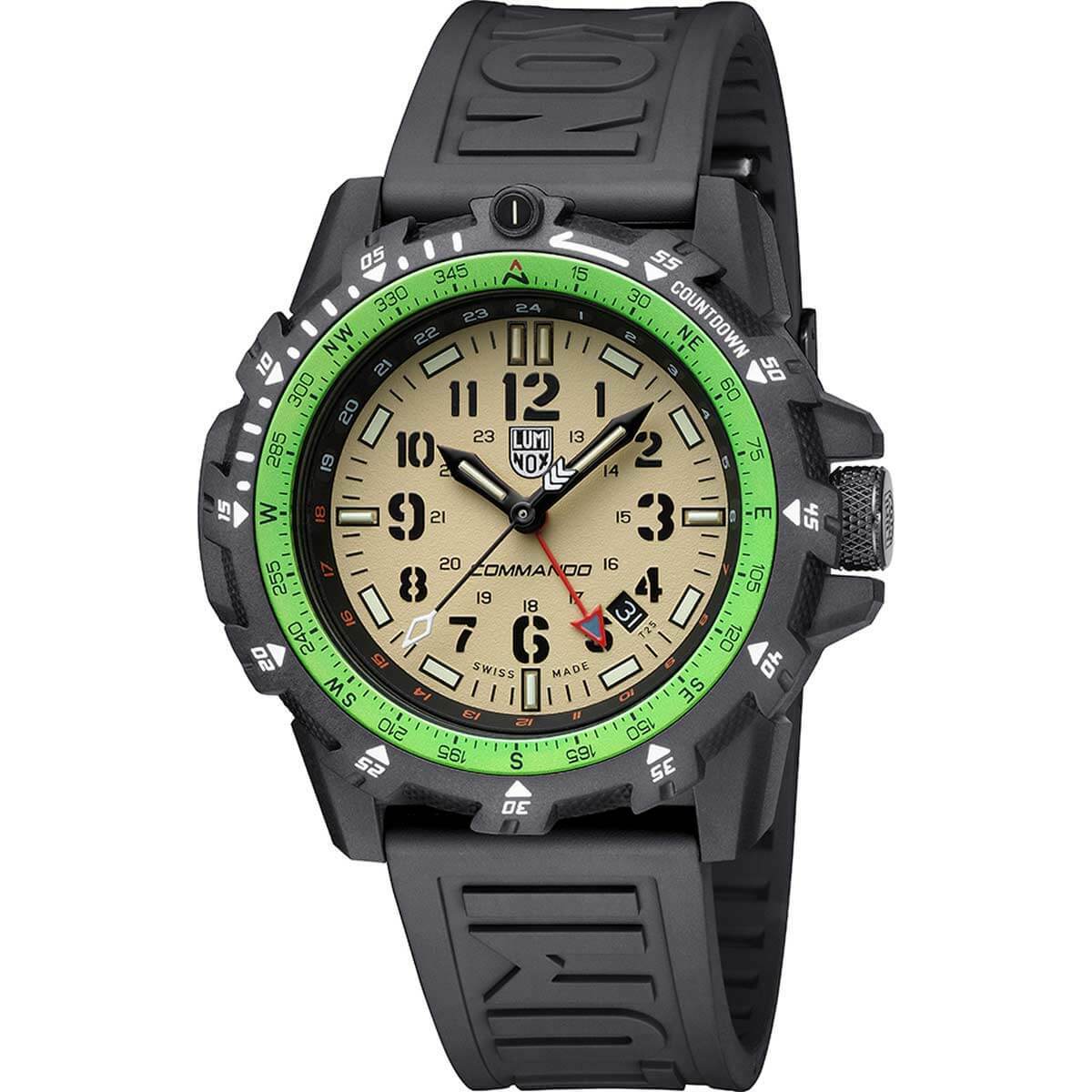Luminox Men’s Watch Commando Raider Compass Beige Dial Black Rubber Strap 3321