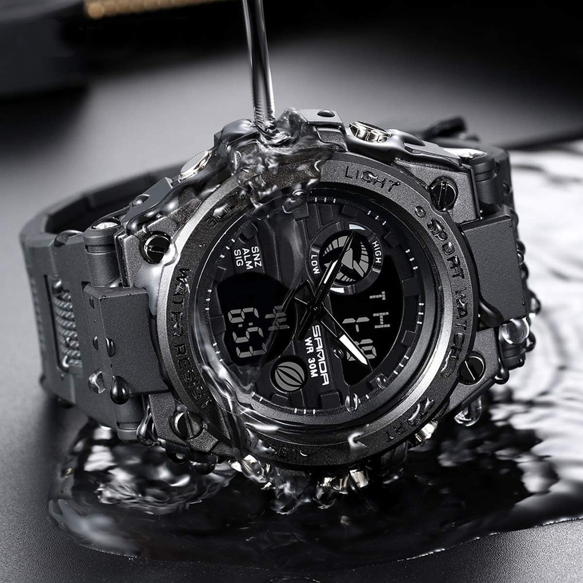 Mens Watches Sports Outdoor Waterproof Military Watch for Men Tactical Watch Ana
