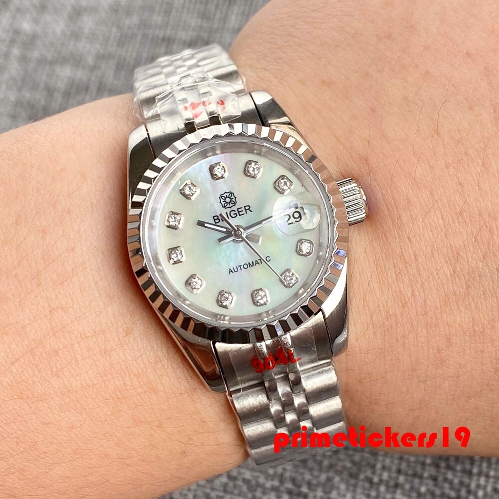 BLIGER 26mm Lady’s Wristwatch Shell Dial NH05 Automatic Watch for Women Sapphire