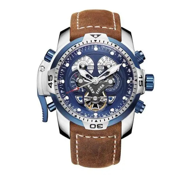 MILITARY Automatic Sport Watch for Men Mechanical Skeleton Multi Dial 10ATM Date