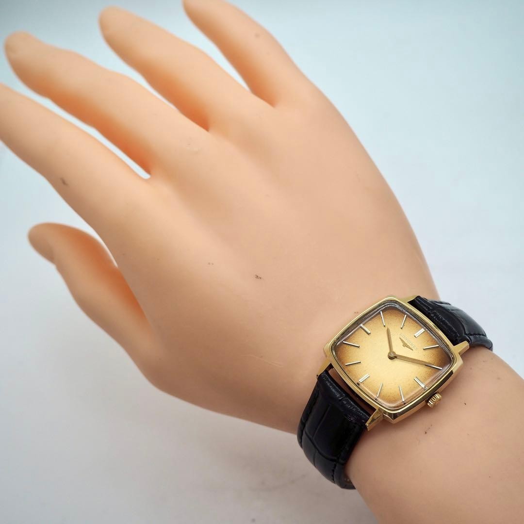 Longines Manual Wind Watch Mens Gold Brown Dial 30mm wrist 19.5cm/7.7in