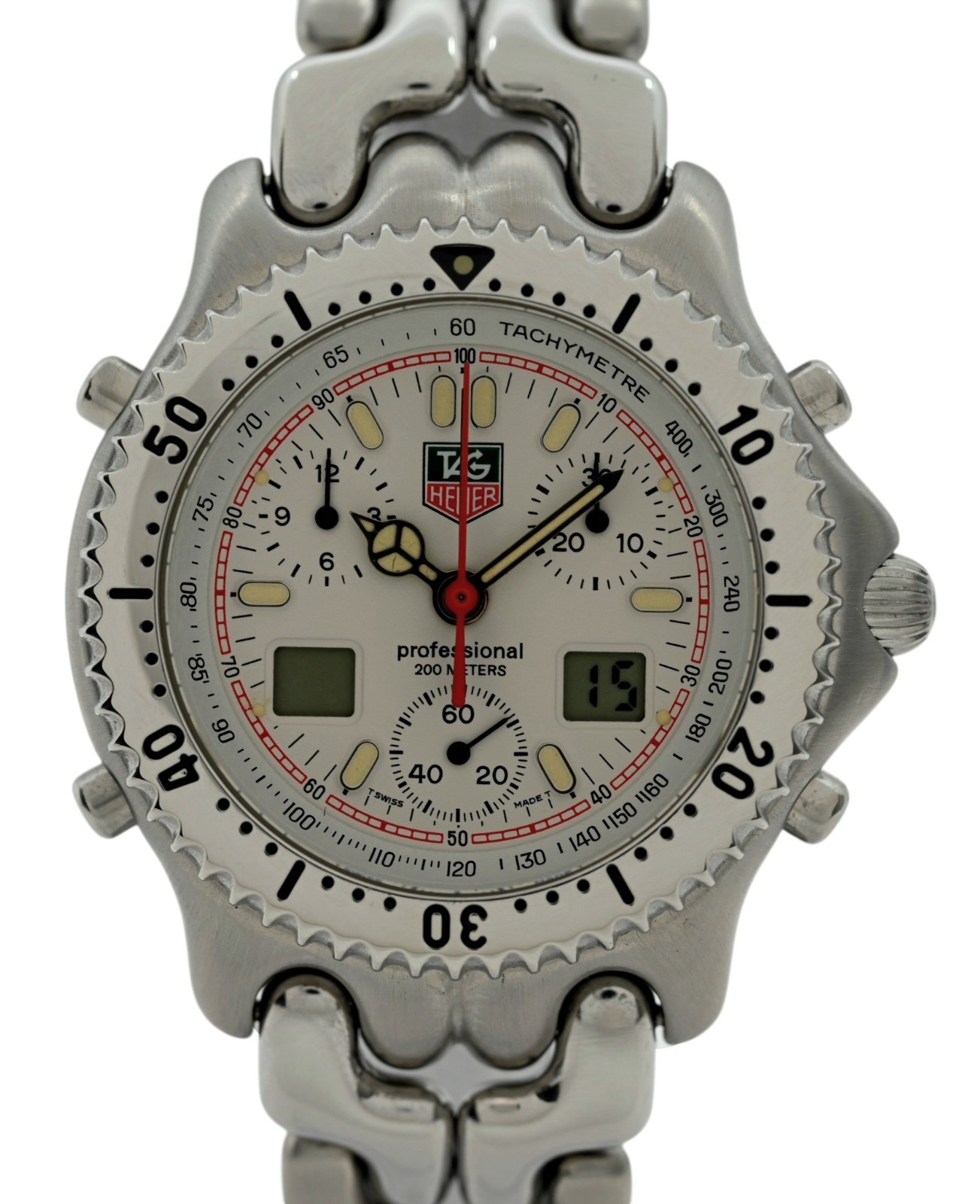 Tag Heuer 38mm Men’s SEL Professional Ani-Digi Chronograph Quartz Watch CG1111-0
