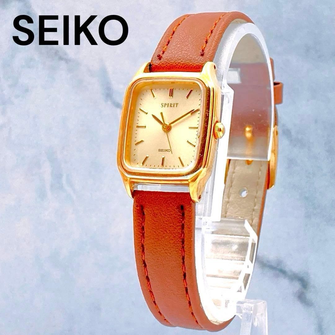 Working Condition SEIKO SPIRIT Women’s Wristwatch Square New Strap 3 Hands 1F21
