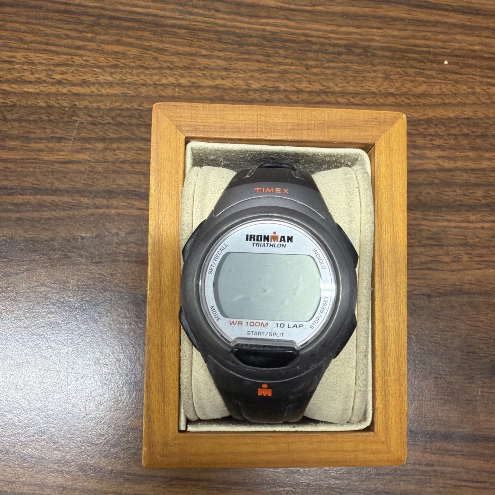 Timex Ironman Triathlon T5K607 Watch 10 Lap Black/Gray/Orange Needs Battery
