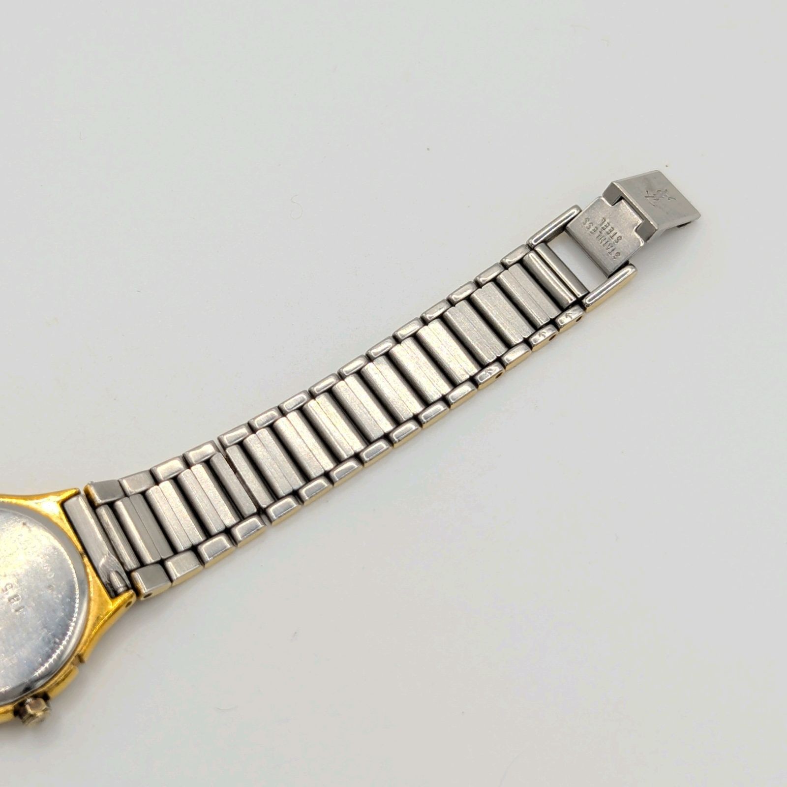 Yves Saint Laurent YSL Vintage Quartz Watch Two Tone Date Japan Gold & Silver