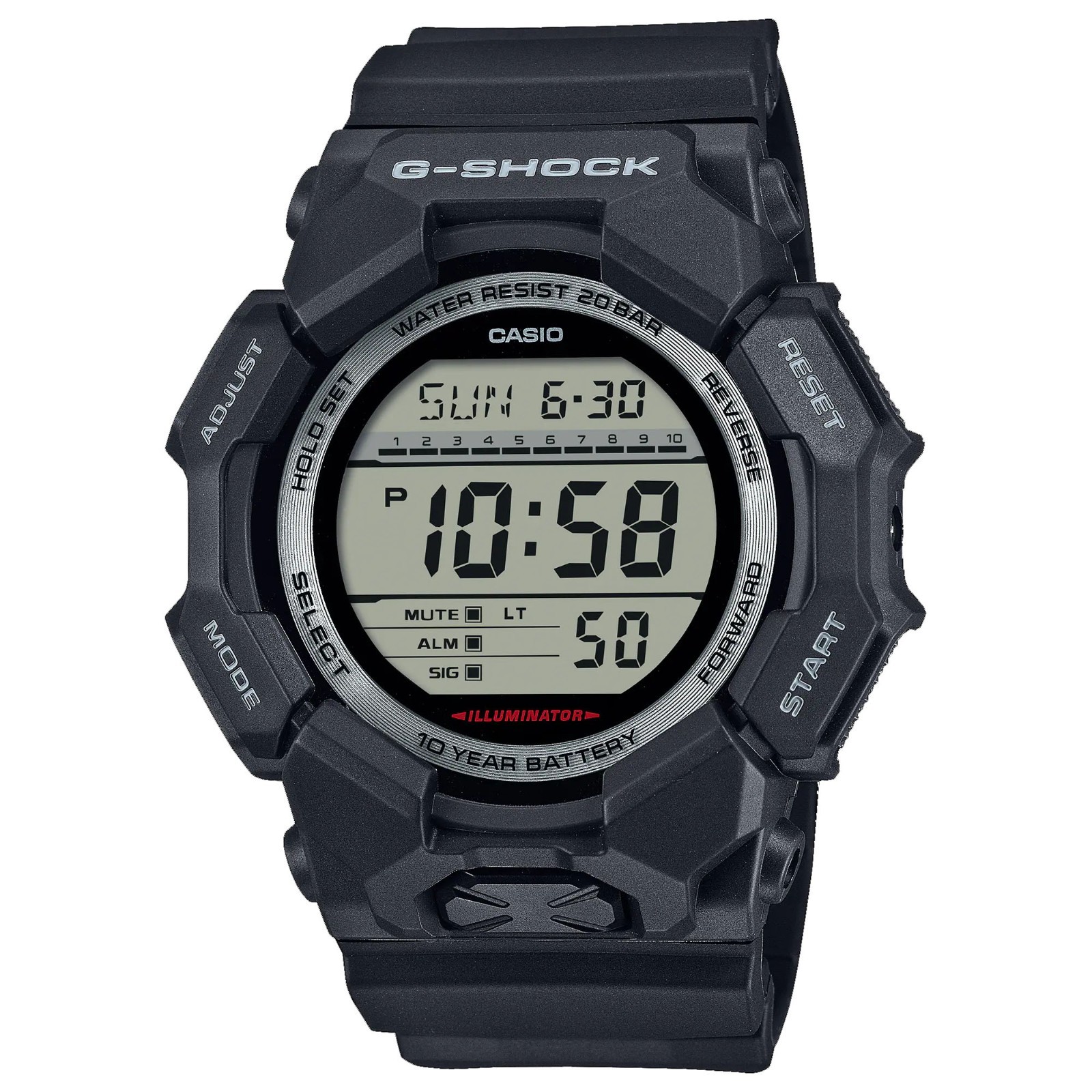 Casio GD010-1 Men’s Black Carbon Core World Time Alarm Chronograph G Shock Watch