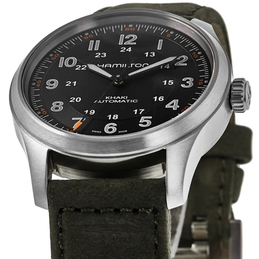 New Hamilton Khaki Field Titanium Auto Black Dial Green Men’s Watch H70205830