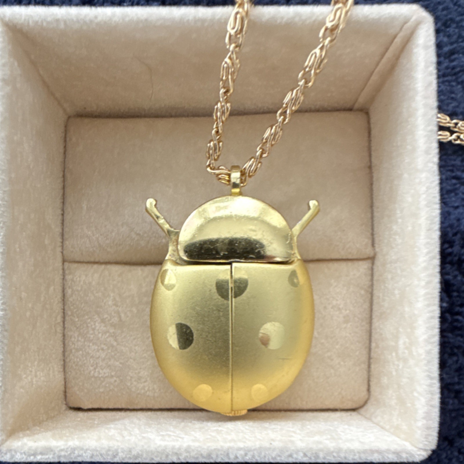 Lucerne Ladybug Gold Necklace Watch Unisex Adults Analog Arabic Numerals Chain