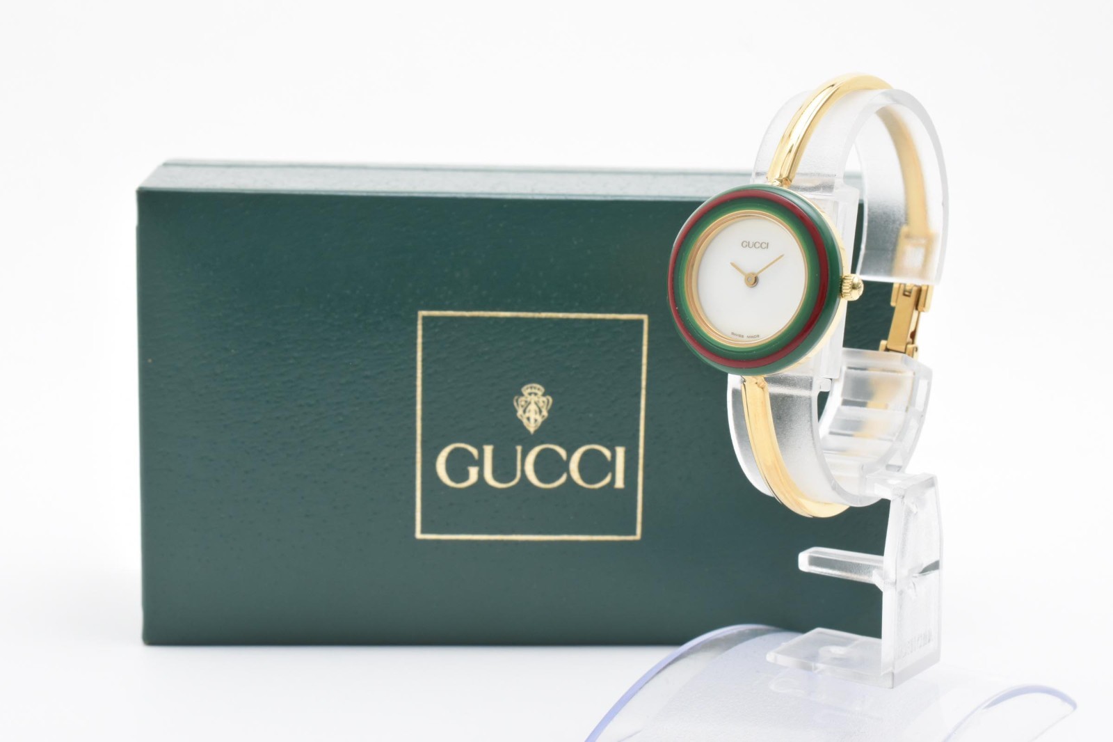[NEAR MINT+ w/Box] Gucci Change Bezel 11/12.2 Gold 12 Colors Womens Quartz Watch