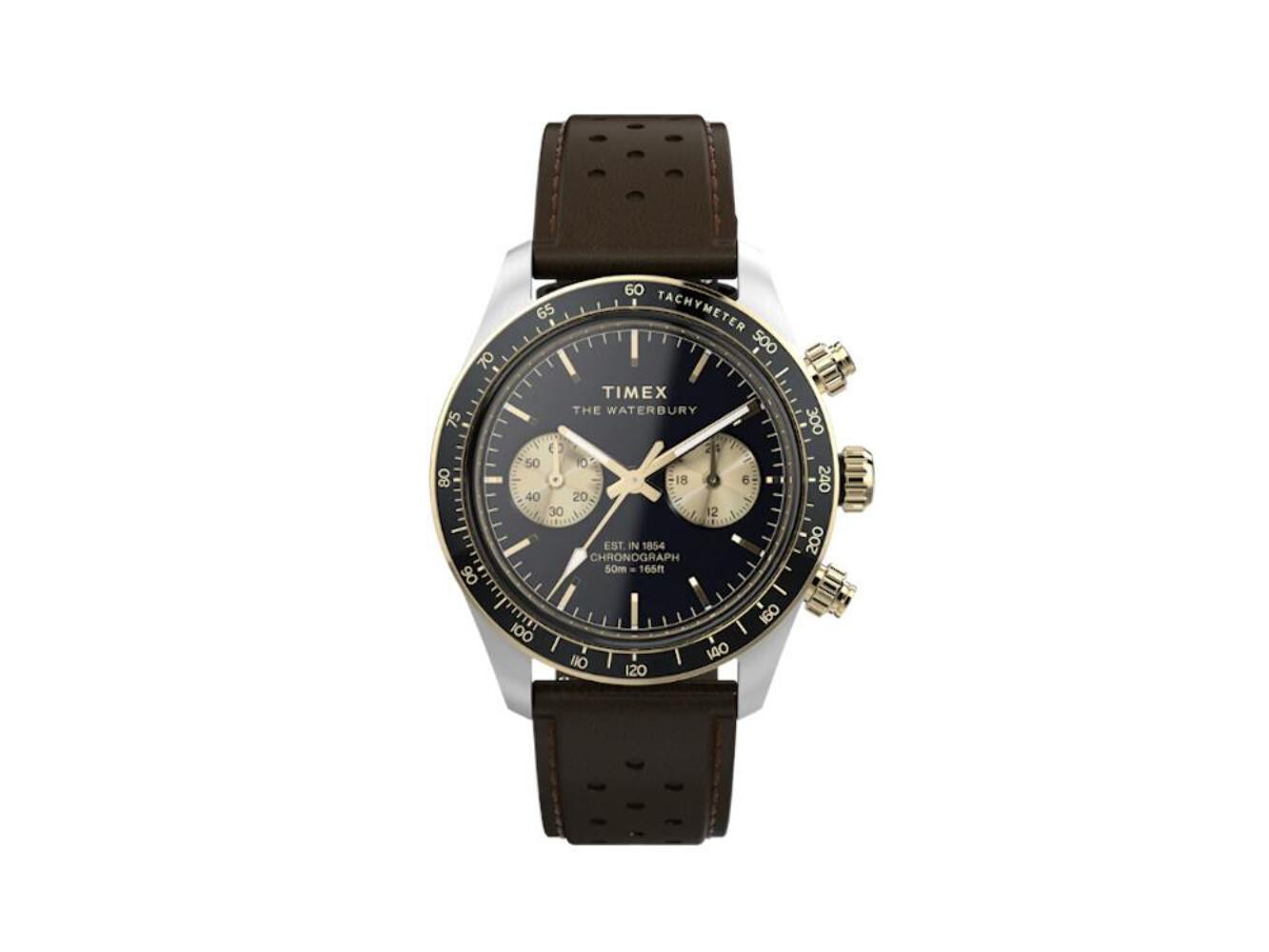 Timex The Waterbury Heritage Quartz Watch, Black, Chronograph, TW2Y24100