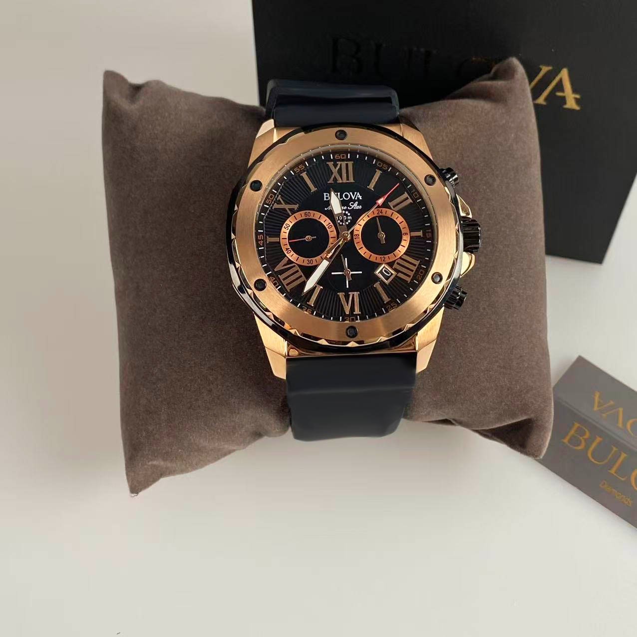 Bulova Marine Star Series A Silicone Strap Men’s Chronograph Quartz Watch 98B104