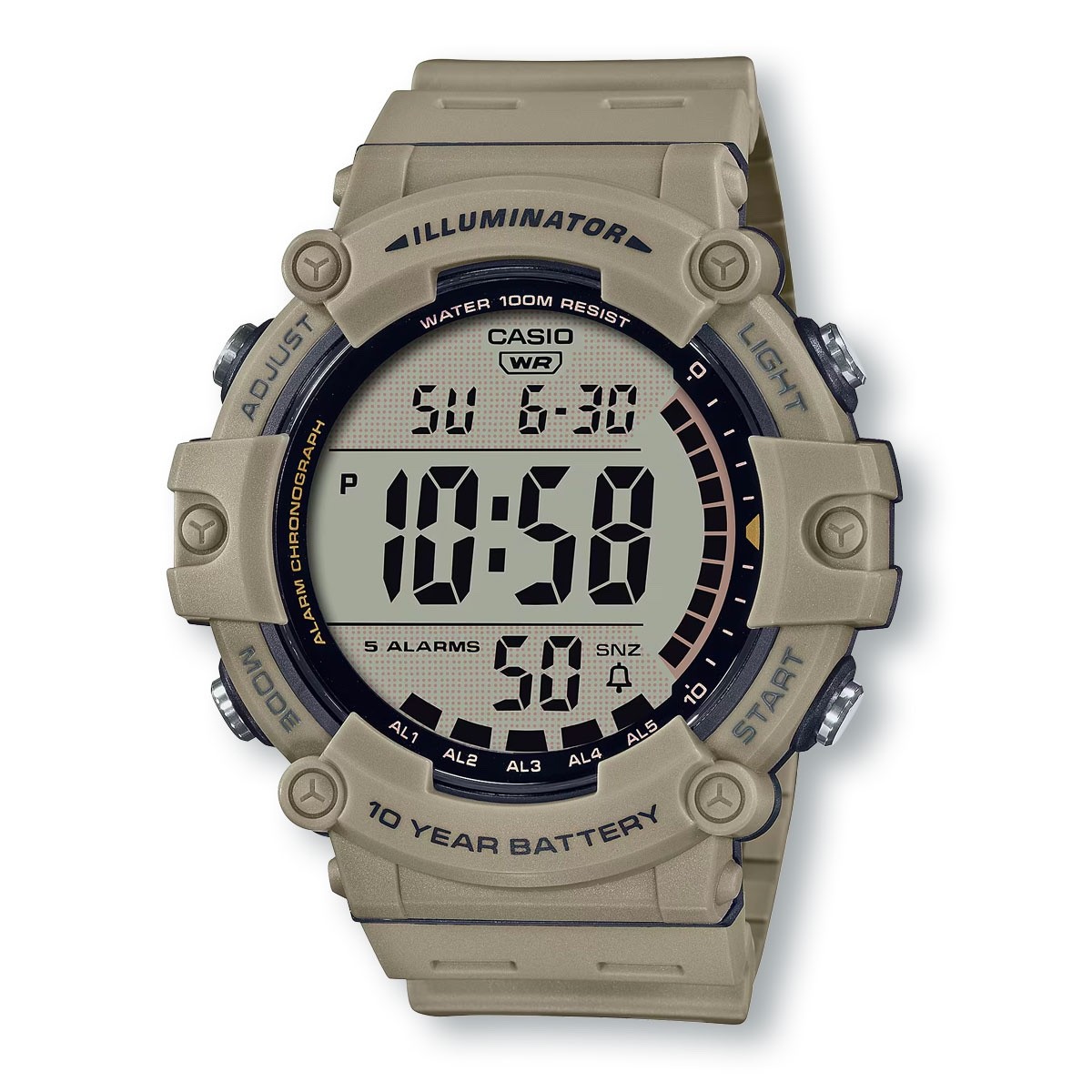 CASIO AE1500WH-5AV Men’s Quartz Illuminator Beige Grey Digital Watch