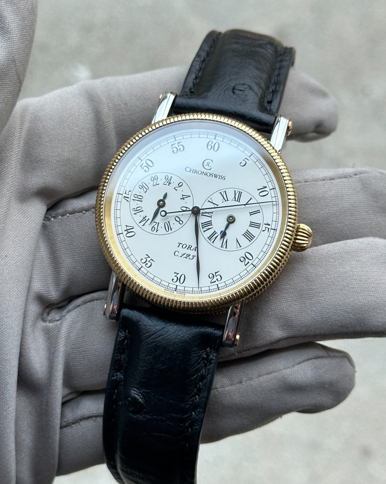 Chronoswiss Tora Regulator Automatic Gold & Steel Ref. CH1322 w/ Box + Papers