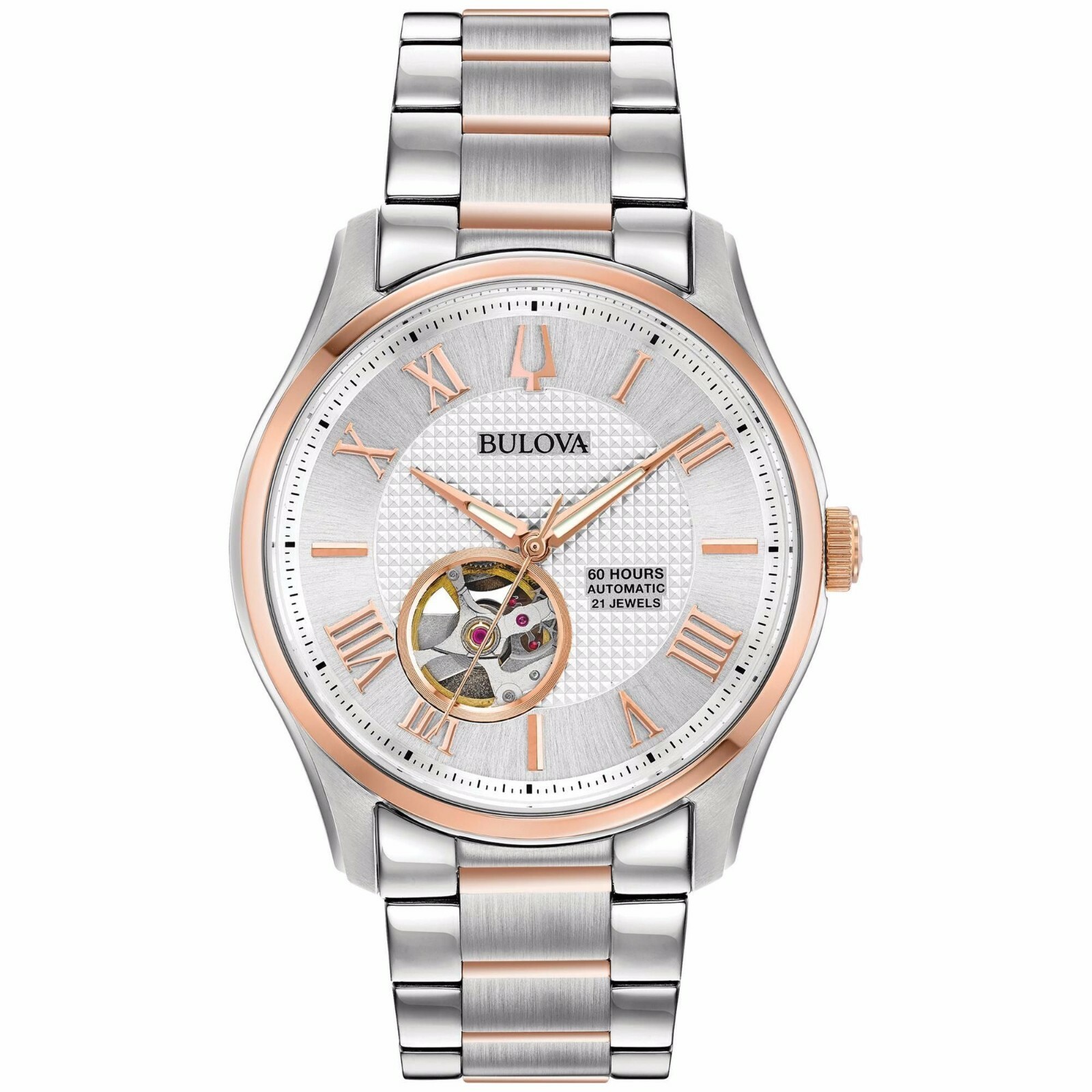 Brand New Bulova Wilton Automatic Silver-Tone Stainless Steel Watch (98A213)