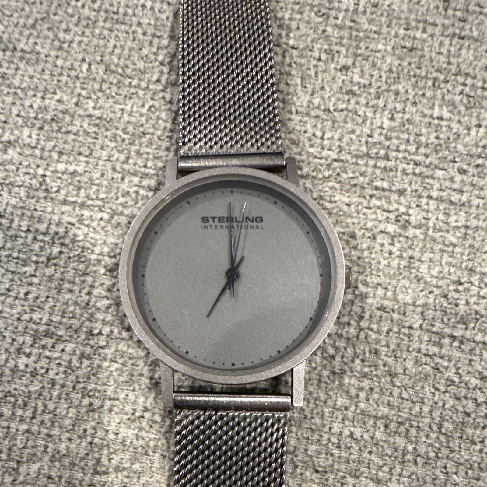 Sterling Women’s Analog Dress Watch Silver Tone Mesh Band Round Silver Dial