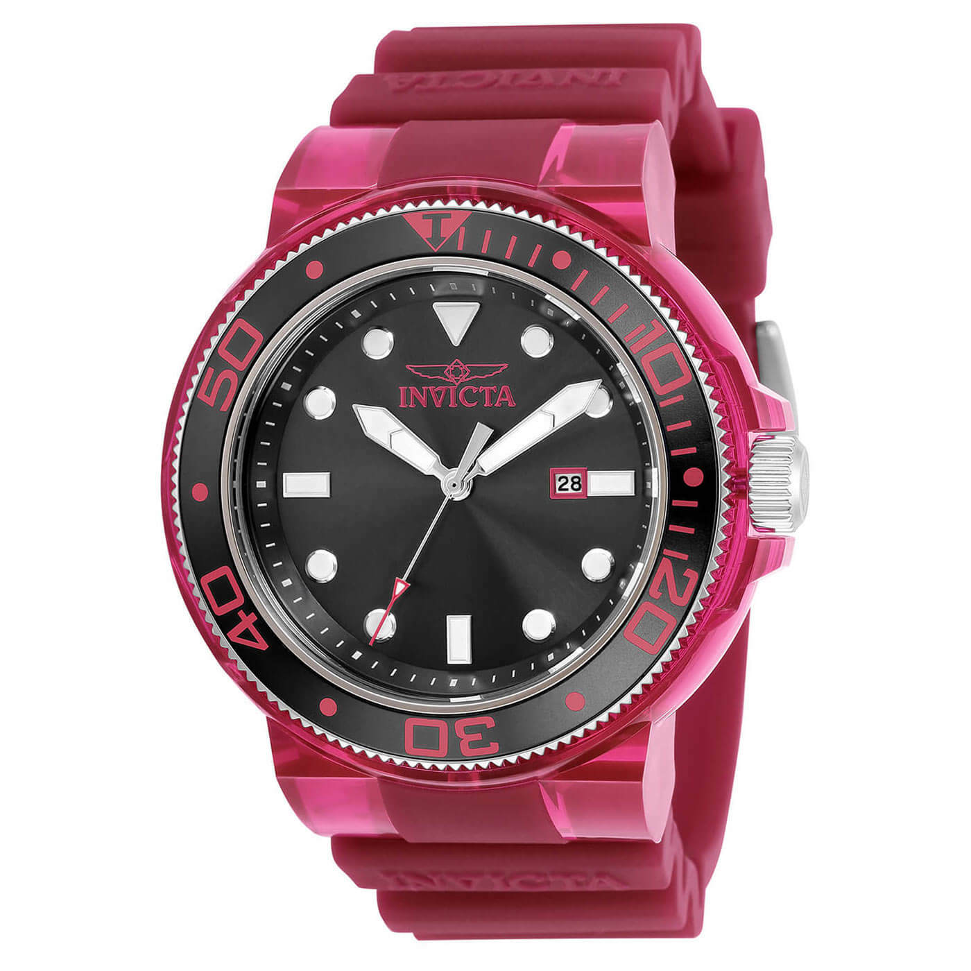 Invicta Pro Diver 51.5 mm Anatomic Men’s Burgundy Watch Transparent 32329 model