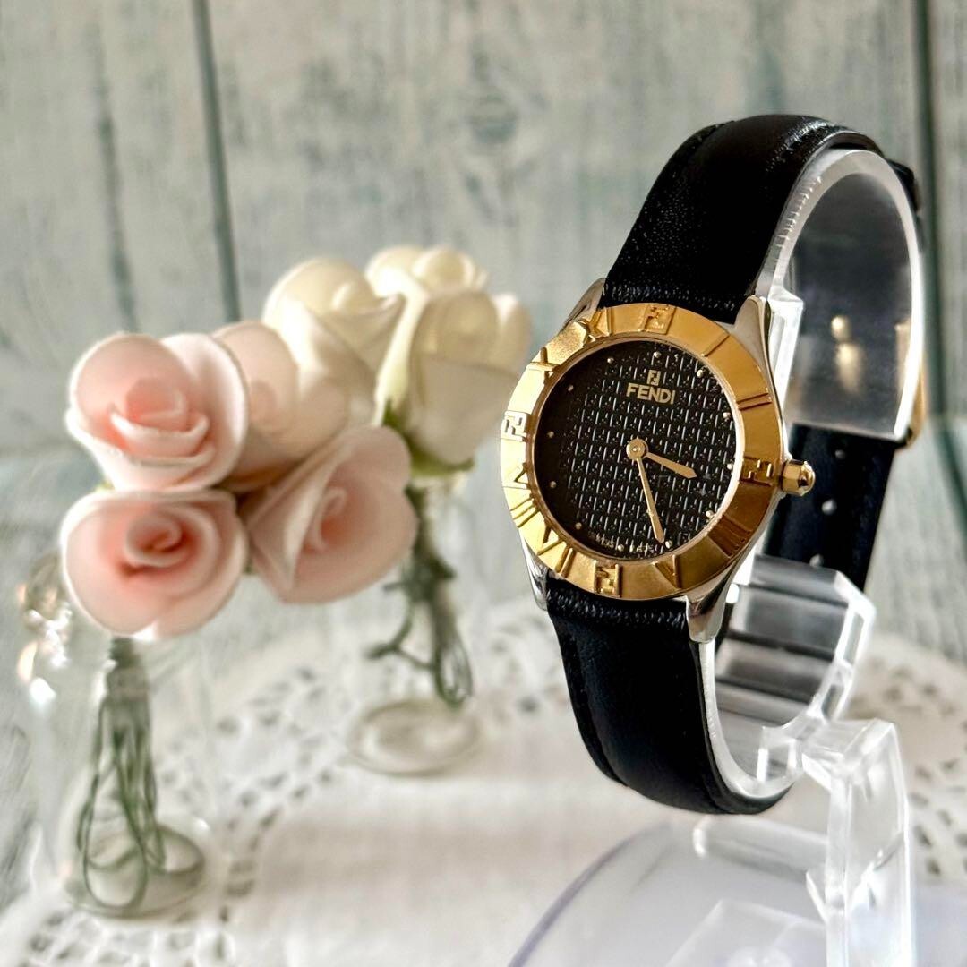 FENDI 2000L Ladies Watch, Black Rare Used From Japan Check description